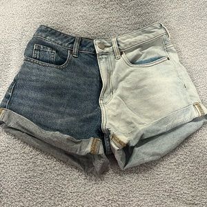 pacsun 2 tones denim mom shorts